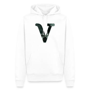Grün marmorierter V-Buchstabe - Männer Premium Bio Hoodie - Weiß - Vorne - Nico (187cm)