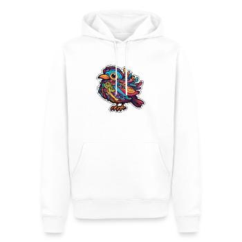 Artful Bird Colorful Crazy Parrot - Men’s Premium Organic Hoodie - white - Front - Nico (187cm)