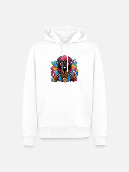 Boxer Dog Art - Men’s Premium Organic Hoodie - white