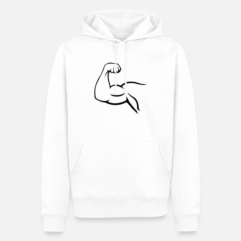 biceps - Sweat à capuche Premium bio Homme - blanc