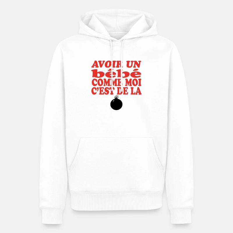Bébé DE LA BOMBE - Sweat à capuche Premium bio Homme - blanc