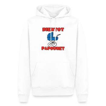 BIENTOT PAPOUNET - Sweat à capuche Premium bio Homme - blanc - Devant - Nico (187cm)
