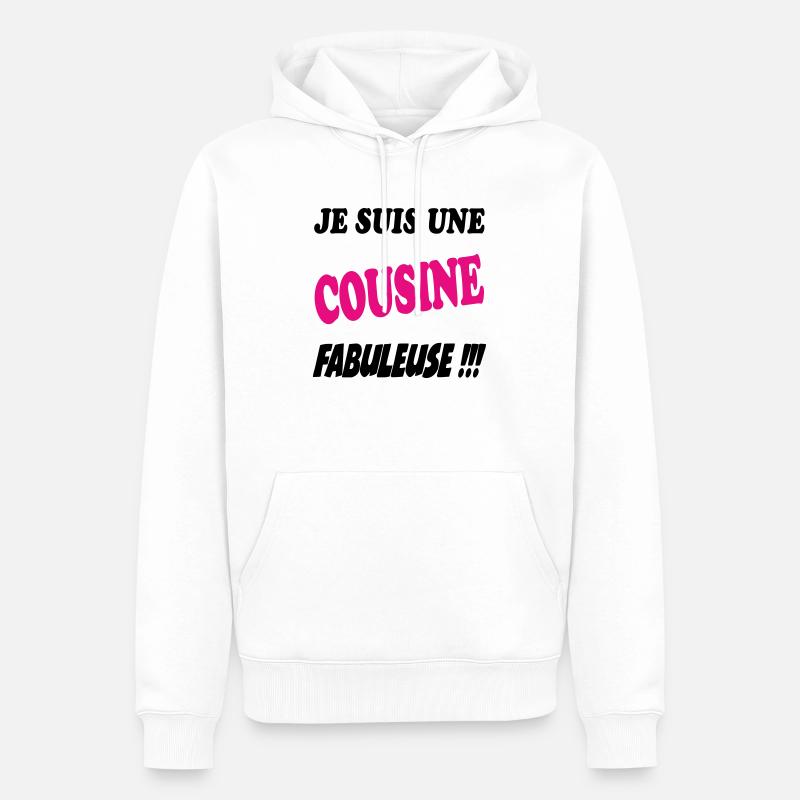 COUSIN NEFFE BRUDER - Männer Premium Bio Hoodie - Weiß