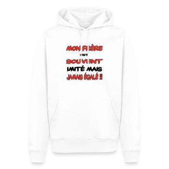My brother often imitated - Men’s Premium Organic Hoodie - white - Front - Nico (187cm)