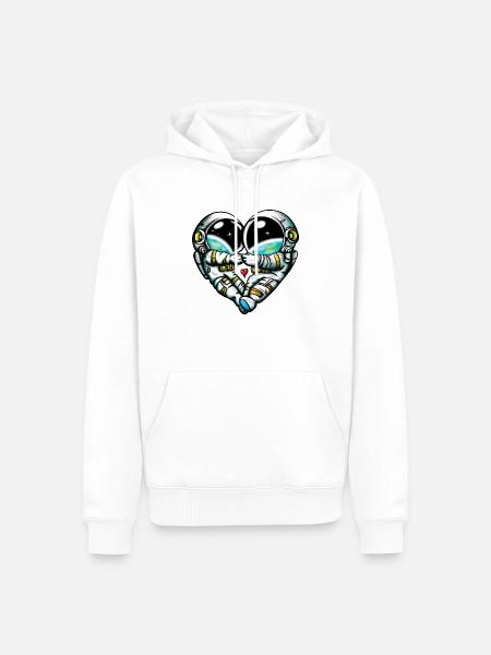 Space Love - Men’s Premium Organic Hoodie - white