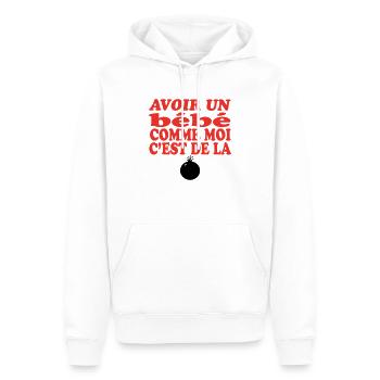 Baby BOMB - Men’s Premium Organic Hoodie - white - Front - Nico (187cm)