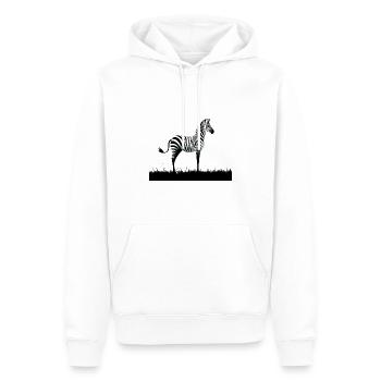 Zebra Minimalismus - Männer Premium Bio Hoodie - Weiß - Vorne - Nico (187cm)