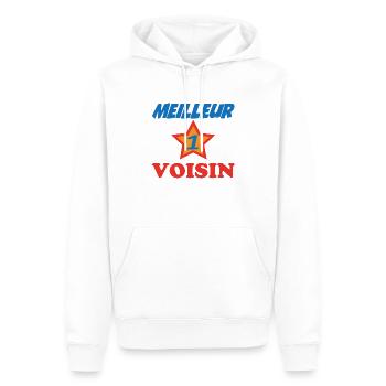 Meilleur VOISIN - Sweat à capuche Premium bio Homme - blanc - Devant - Nico (187cm)