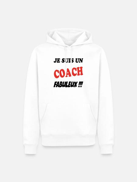 Coach - Sweat à capuche Premium bio Homme - blanc