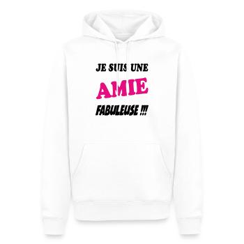 Je suis une amie fabuleuse - Sweat à capuche Premium bio Homme - blanc - Devant - Nico (187cm)