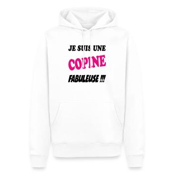 Je suis une copine fabuleuse - Sweat à capuche Premium bio Homme - blanc - Devant - Nico (187cm)