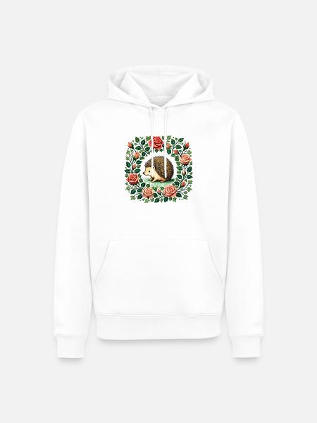Hérisson - Sweat à capuche Premium bio Homme - blanc