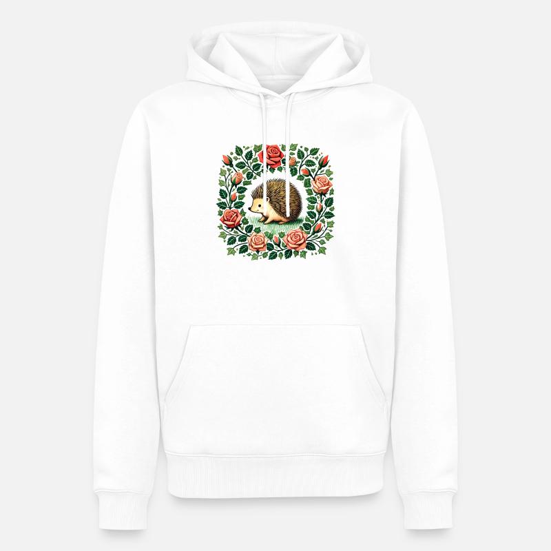 Hérisson - Sweat à capuche Premium bio Homme - blanc