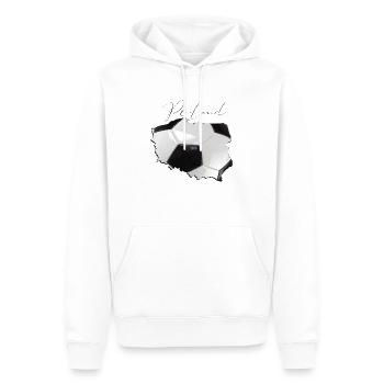 Carte de la Pologne encadrée Real Football FR - Sweat à capuche Premium bio Homme - blanc - Devant - Nico (187cm)