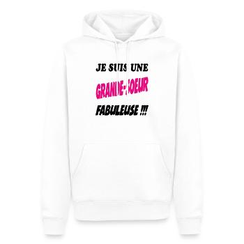 FRERE SOEUR BRUDER SCHWESTER - Männer Premium Bio Hoodie - Weiß - Vorne - Nico (187cm)