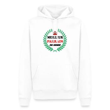 MEILLEUR PARRAIN DU MONDE - Sweat à capuche Premium bio Homme - blanc - Devant - Nico (187cm)
