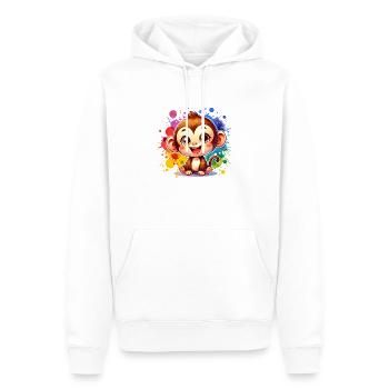 Cute monkey colorful - Men’s Premium Organic Hoodie - white - Front - Nico (187cm)