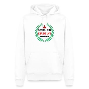 BESTER STUDENT DER WELT - Männer Premium Bio Hoodie - Weiß - Vorne - Nico (187cm)