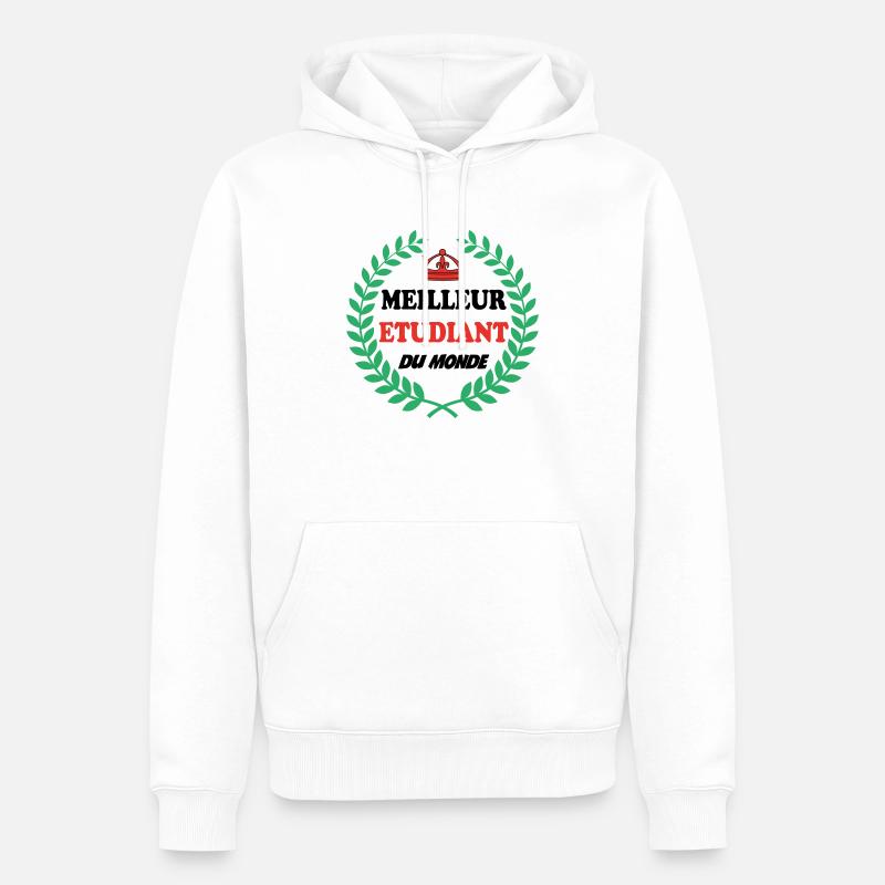 BESTER STUDENT DER WELT - Männer Premium Bio Hoodie - Weiß