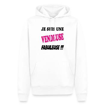 Je suis une vendeuse fabuleuse !!! - Sweat à capuche Premium bio Homme - blanc - Devant - Nico (187cm)