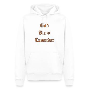 Que Dieu bénisse la lavande - Sweat à capuche Premium bio Homme - blanc - Devant - Nico (187cm)