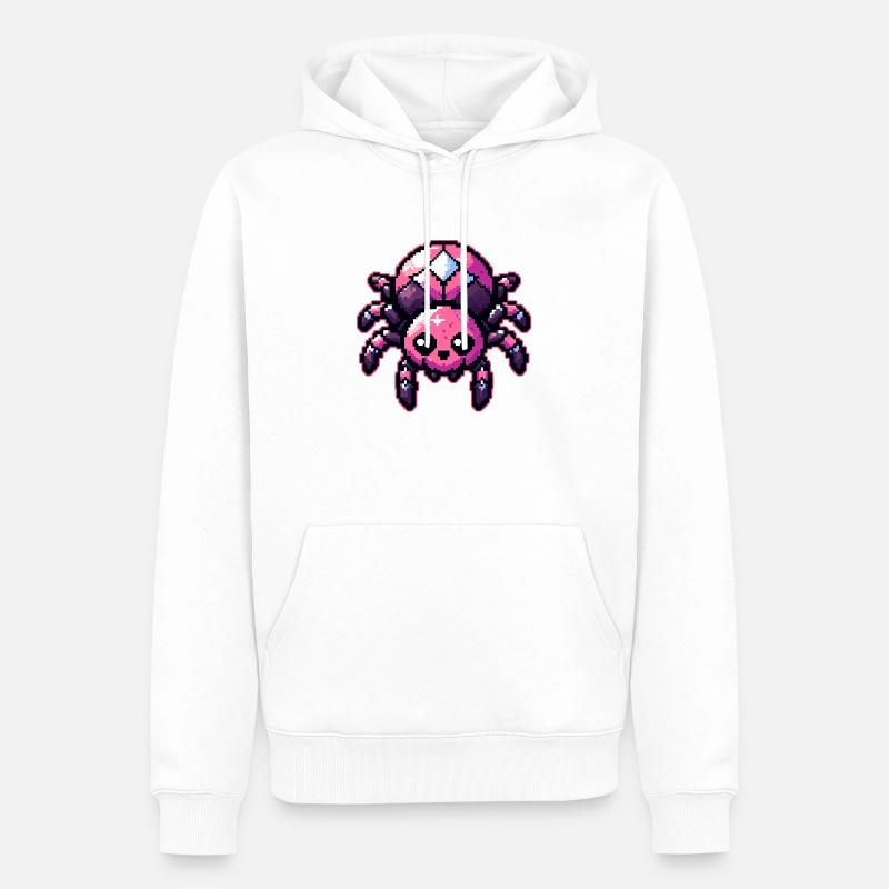 Mignon Pixel Spider - Sweat à capuche Premium bio Homme - blanc