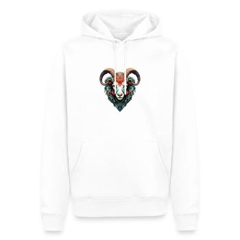 Widder Tier - Männer Premium Bio Hoodie - Weiß - Vorne - Nico (187cm)