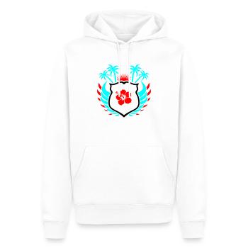 Paradise Hibiskus Blume - Männer Premium Bio Hoodie - Weiß - Vorne - Nico (187cm)