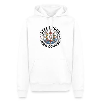 Boat Captian Shirt Steer Your Own Course - Männer Premium Bio Hoodie - Weiß - Vorne - Nico (187cm)
