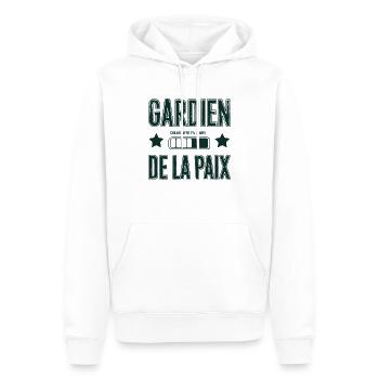 Gardien de la paix chargement en cours - Sweat à capuche Premium bio Homme - blanc - Devant - Nico (187cm)