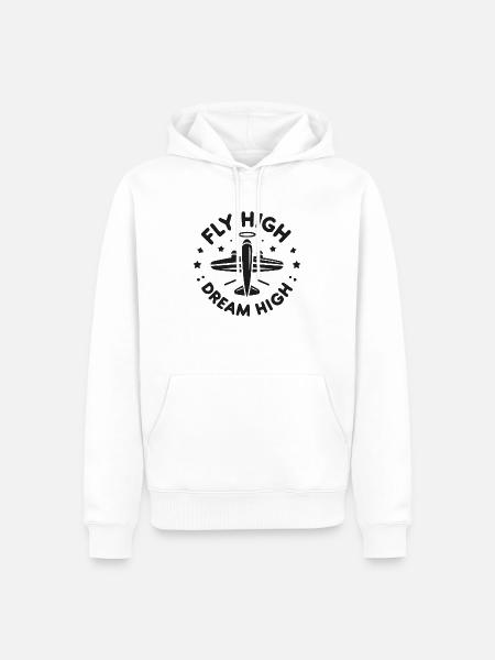 Fly High Dream High - Men’s Premium Organic Hoodie - white