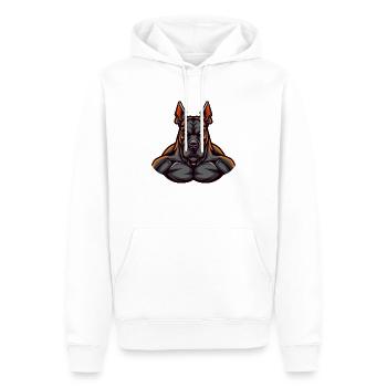 Chien Doberman - Sweat à capuche Premium bio Homme - blanc - Devant - Nico (187cm)