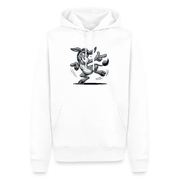 Esel Comic - Männer Premium Bio Hoodie - Weiß - Vorne - Nico (187cm)