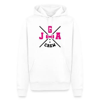 jga crew - Männer Premium Bio Hoodie - Weiß - Vorne - Nico (187cm)