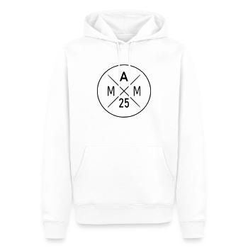 Mam 25 - Männer Premium Bio Hoodie - Weiß - Vorne - Nico (187cm)