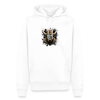 Vache Couronne de vache - Sweat à capuche Premium bio Homme - blanc - Devant - Nico (187cm)