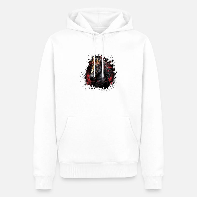 Couronne de cheval - Sweat à capuche Premium bio Homme - blanc