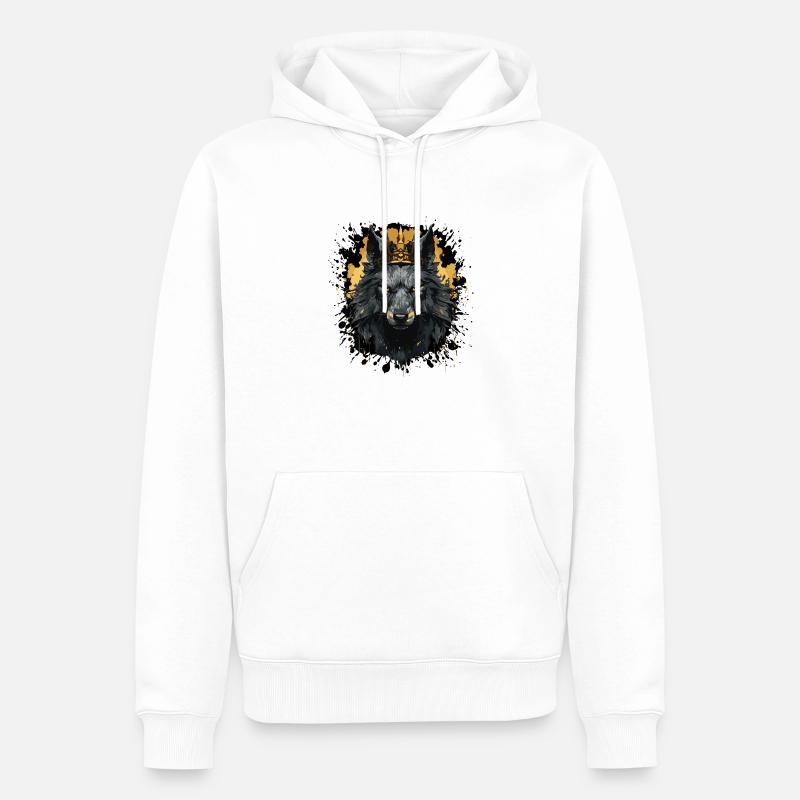 wolf krone - Männer Premium Bio Hoodie - Weiß
