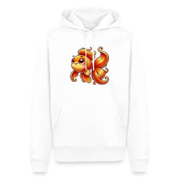 poisson rouge - Sweat à capuche Premium bio Homme - blanc - Devant - Nico (187cm)