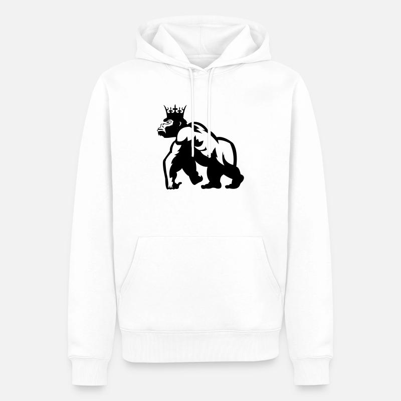 Roi des gorilles - Sweat à capuche Premium bio Homme - blanc