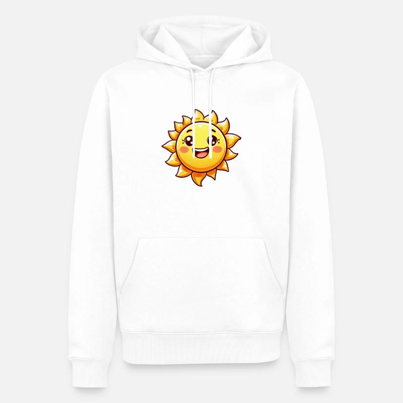 sonne comic - Männer Premium Bio Hoodie - Weiß