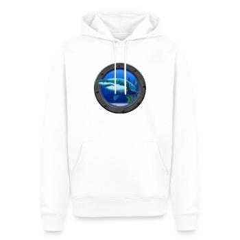 Hai Bullauge – Blick in die Tiefsee - Männer Premium Bio Hoodie - Weiß - Vorne - Nico (187cm)