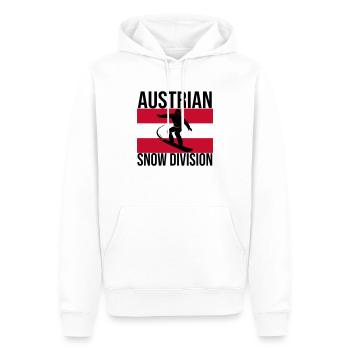 Austrian Snow Division Snowboard Tee - Männer Premium Bio Hoodie - Weiß - Vorne - Nico (187cm)