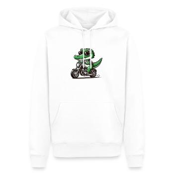 krokodil motorrad - Männer Premium Bio Hoodie - Weiß - Vorne - Nico (187cm)