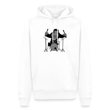 Gorilla Drummer - Sweat à capuche Premium bio Homme - blanc - Devant - Nico (187cm)