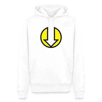Flèche vers le bas - Sweat à capuche Premium bio Homme - blanc - Devant - Nico (187cm)