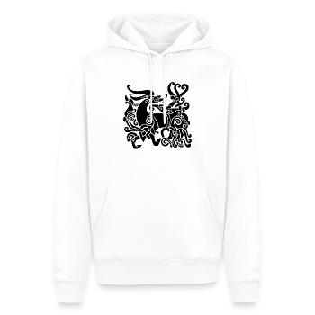 Hirsch - Männer Premium Bio Hoodie - Weiß - Vorne - Nico (187cm)