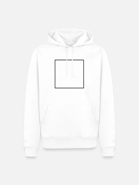 Square - Men’s Premium Organic Hoodie - white