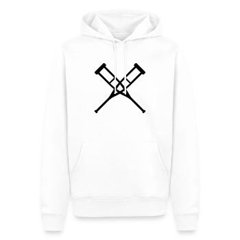 Krücken gekreuzt - Männer Premium Bio Hoodie - Weiß - Vorne - Nico (187cm)