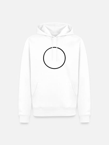 Runder Kreis 1 dünn - Männer Premium Bio Hoodie - Weiß